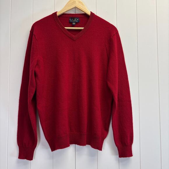 Club Room Mens Quiet Luxury Office 100% Cashmere V Neck Sweater Size M Old Money - Picture 1 of 6